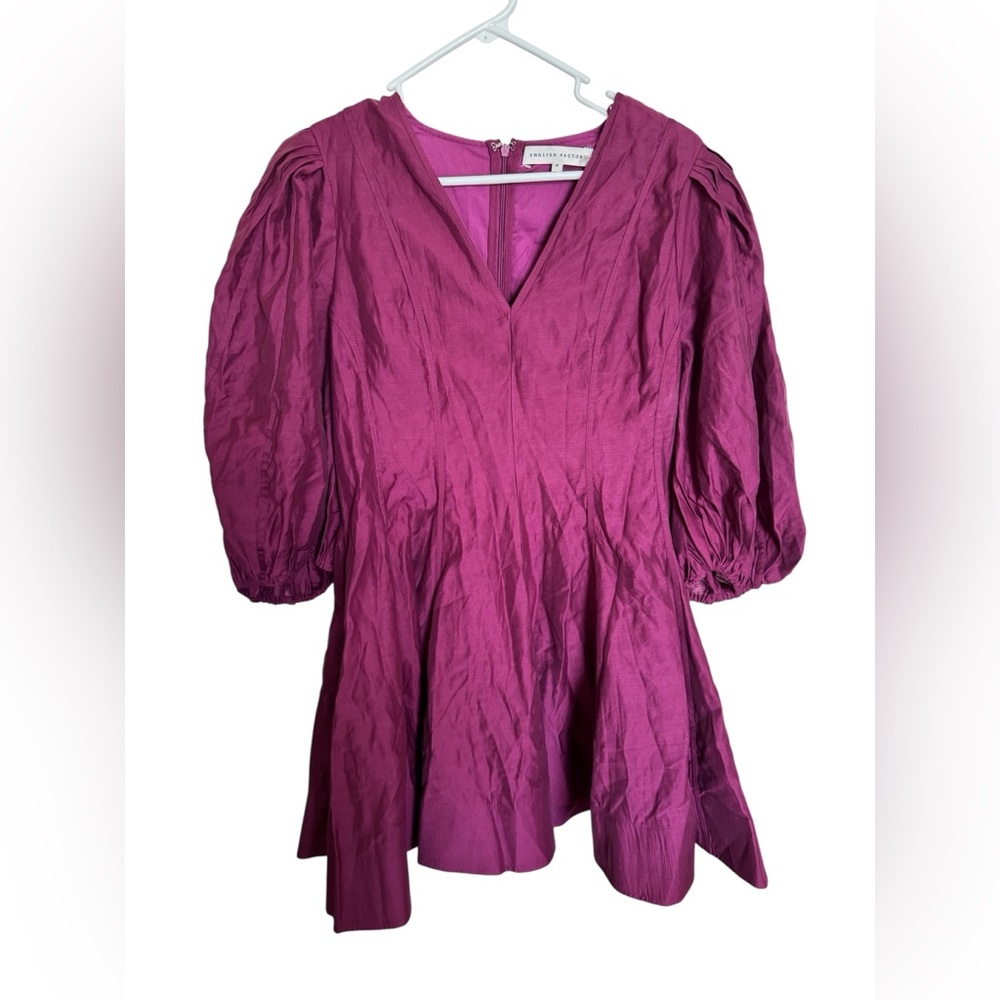 English Factory Fuchsia Puff Sleeve Blouse